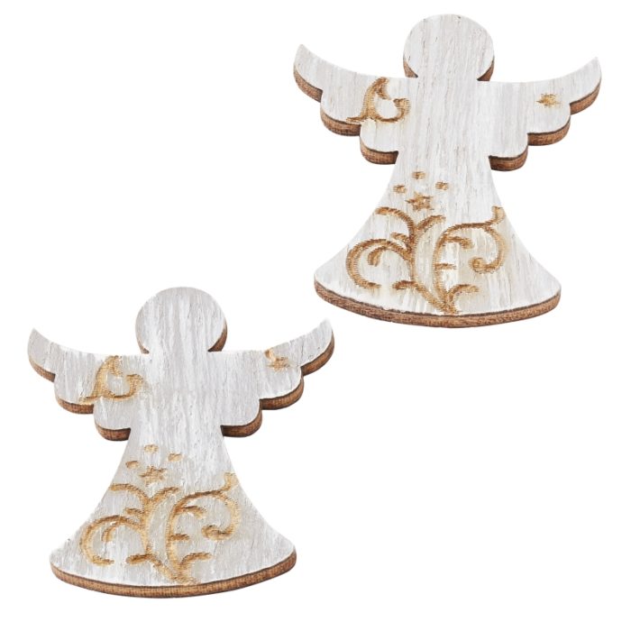Anjos Madeira Cinza 38mm (6 un.)