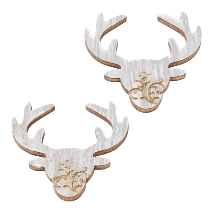 Cabeça Rena Madeira Cinza 38mm (6 un.)