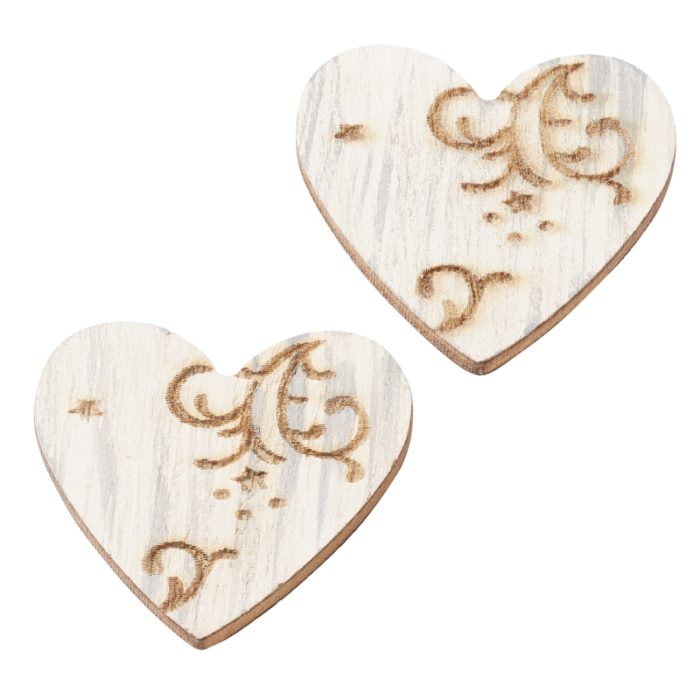 Corações Madeira 38mm (6 un.)