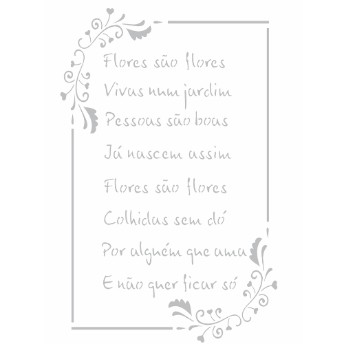 Stencil Opa 20X25 Poema Flores