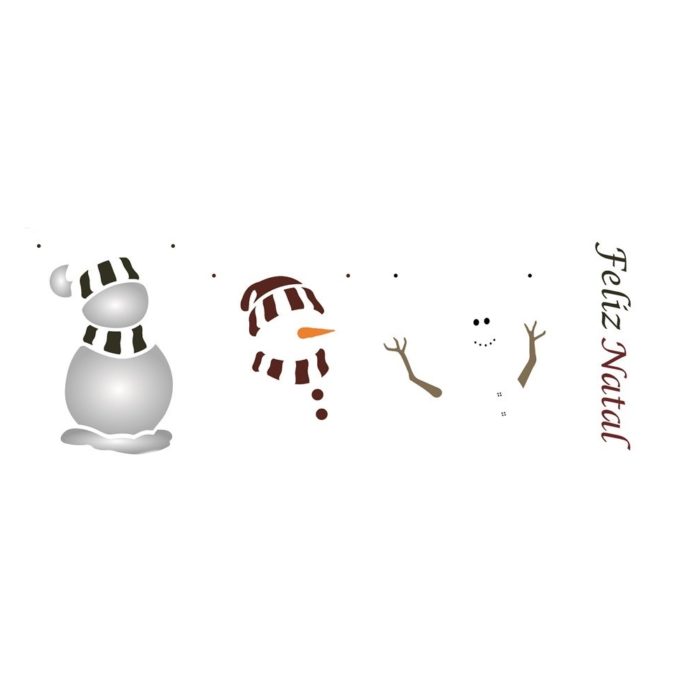 Stencil Opa 10x30 Boneco Neve