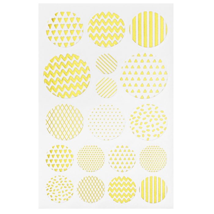 Sticker Redondo Ouro (2 folhas)