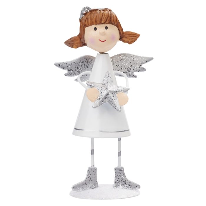 Anjo Metal c/ Estrela Branco/Prata 105mm