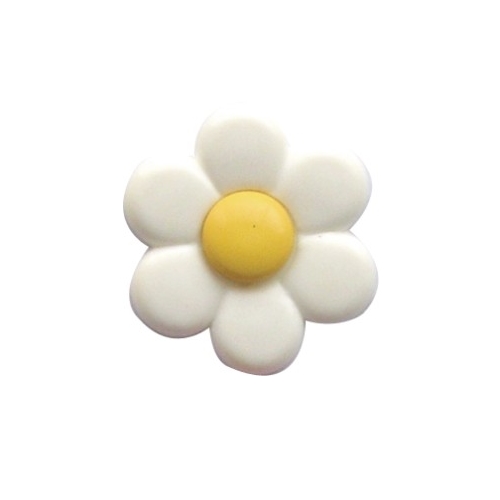 Botão Margarida Branco/Amarelo c/Pé (4 un.)