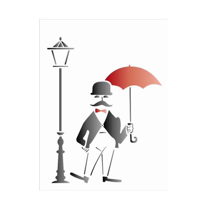 Stencil Opa 15x20 Cavalheiro Antigo