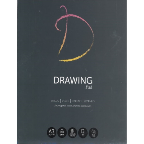 Bloco Desenho A3 Acid Free 160gr.  25 Fls