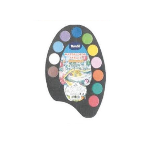 Aguarela 12 Cores + Paleta + 1 Pincel