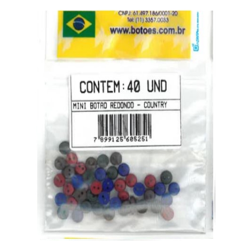 Mini Botão Redondo Country (40 un.)