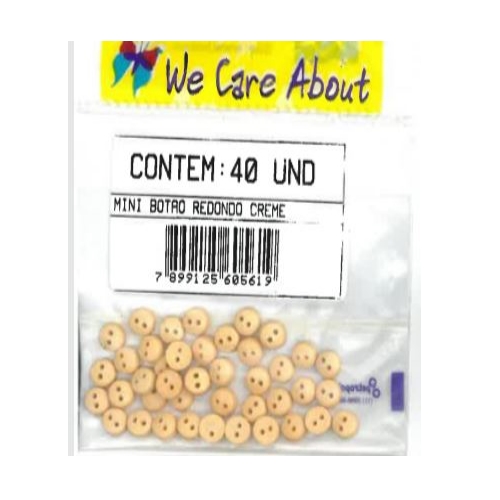 Mini Botão Redondo Creme (40 un.)