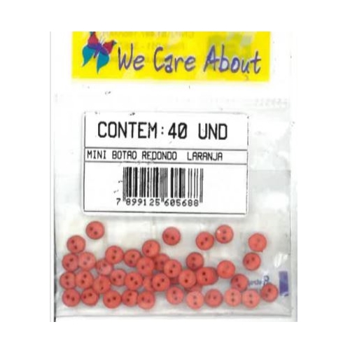 Mini Botão Redondo Laranja (40 un.)
