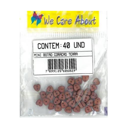 Mini Botão Coração Terra (40 un.)