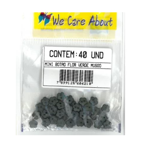 Mini Botão Flor Verde Musgo (40 un.)
