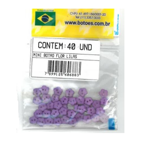 Mini Botão Flor Lilás (40 un.)