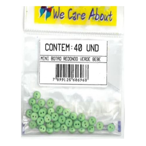 Mini Botão Redondo Verde Bebé (40 un.)