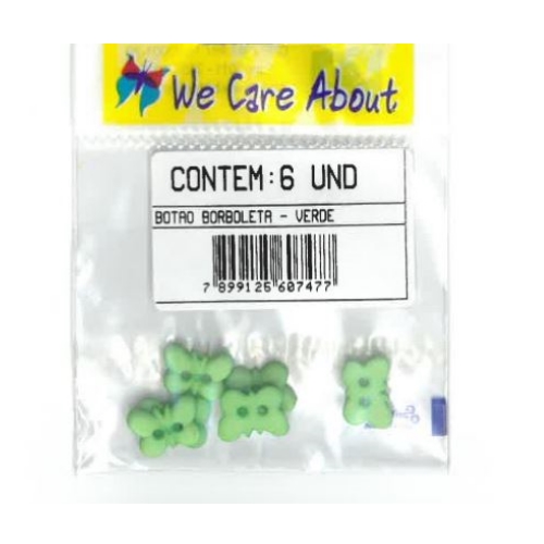 Botão Borboleta Verde (6 un.)