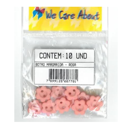 Botão Margarida Rosa (10 un.)