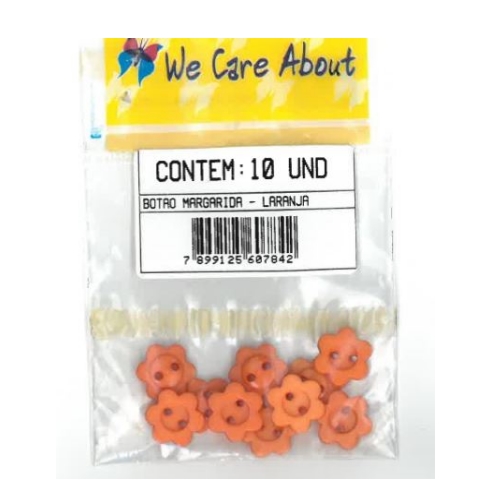 Botão Margarida Laranja (10 un.)