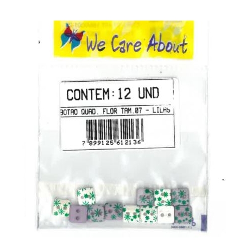 Botão Quadrado Flor Lilás (12 un.)