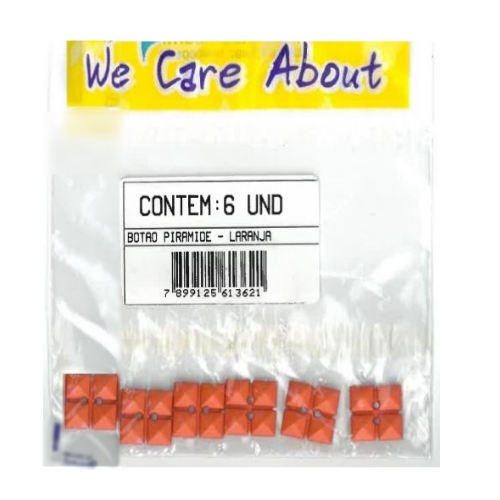 Botão Piramide Laranja (6 un.)