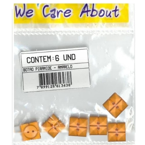 Botão Piramide Amarelo (6 un.)