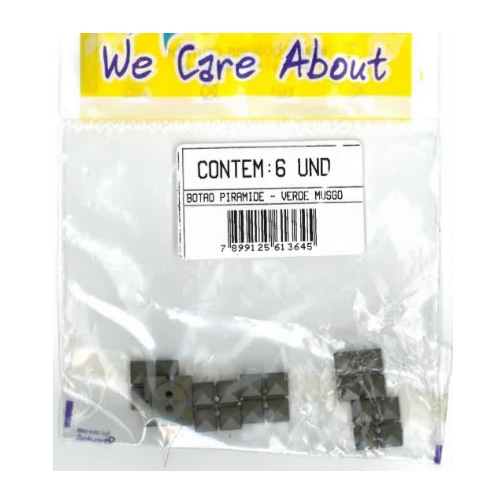 Botão Piramide Verde Musgo (6 un.)