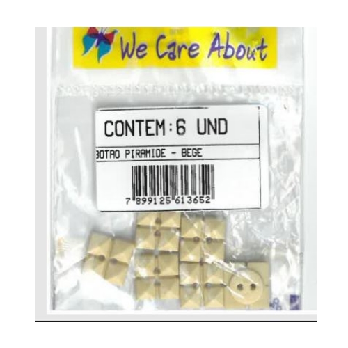 Botão Piramide Beje (6 un.)