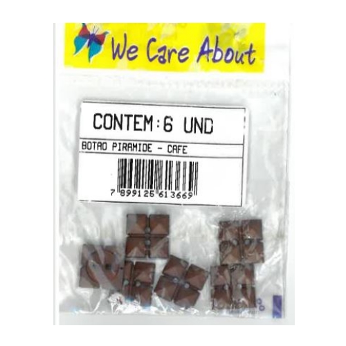 Botão Piramide Café (6 un.)