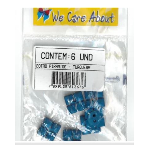 Botão Piramide Turquesa (6 un.)