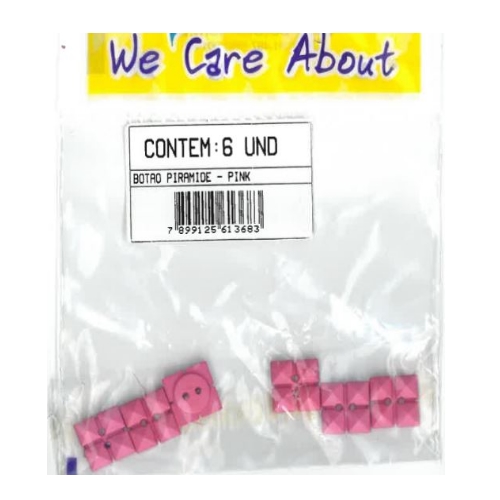 Botão Piramide Pink (6 un.)