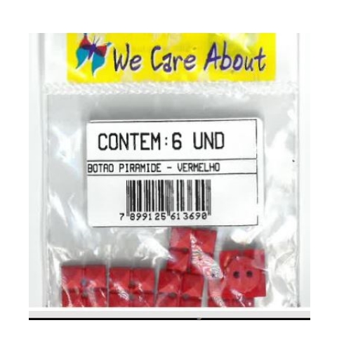 Botão Piramide Vermelho (6 un.)
