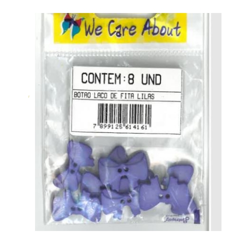 Botão Laço de Fita Lilás (8 un.)