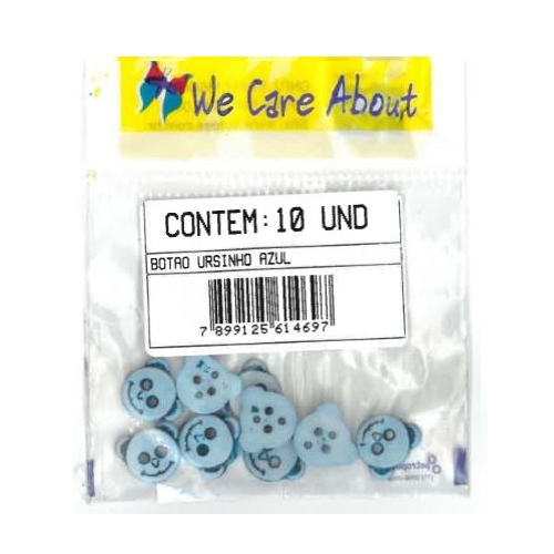 Botão Ursinho Azul (10 un.)