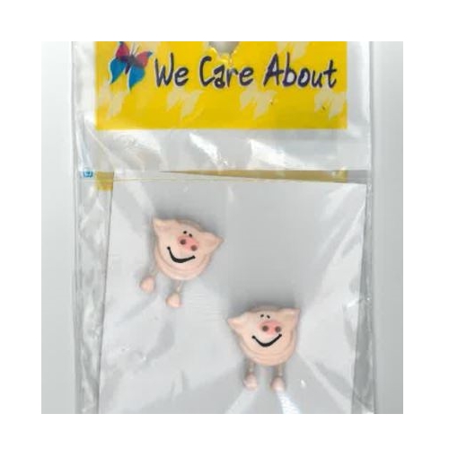 Botão Porquinho Rosa (2 un.)