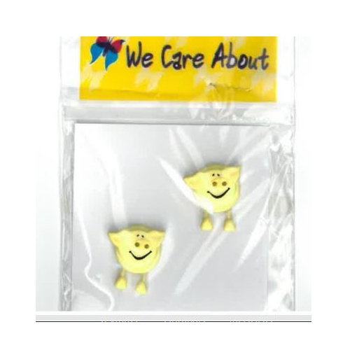 Botão Porquinho Amarelo (2 un.)