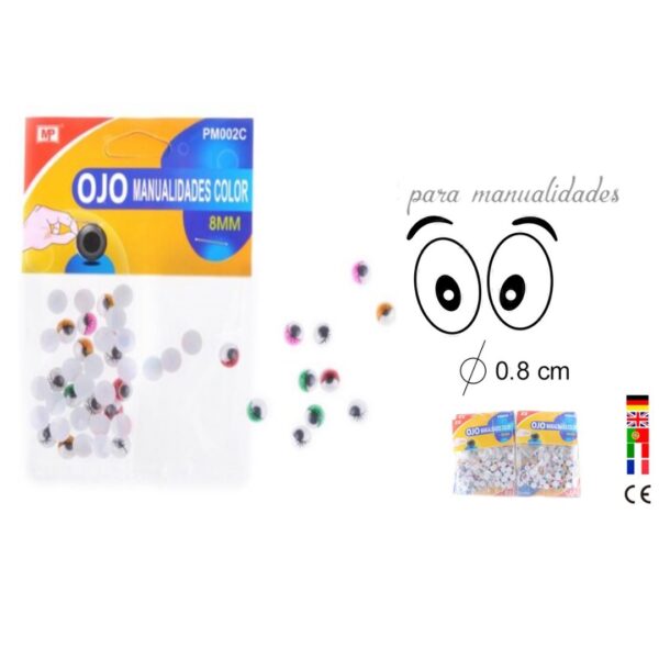Olhos Coloridos Redondos 8mm