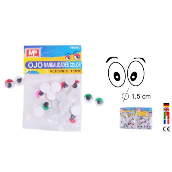 Olhos Coloridos Redondos 15mm