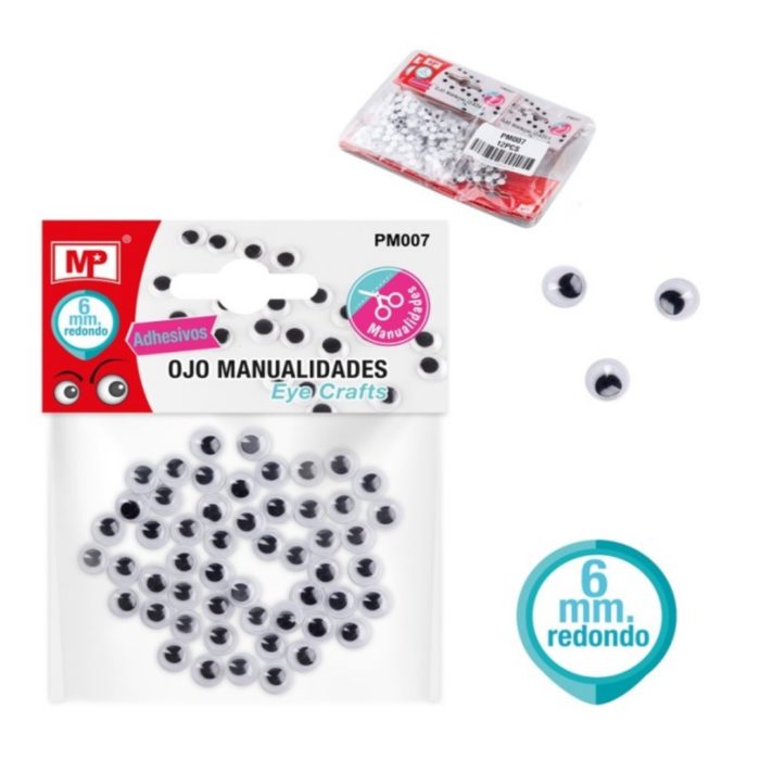 Olhos Redondos Pack Adesivo 6mm