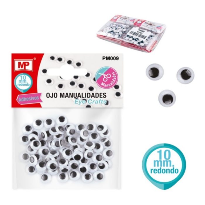 Olhos Redondos Pack Adesivo 10mm