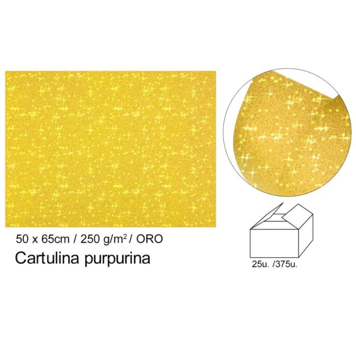 Cartolina Purpurina Ouro 50x65 250gr.