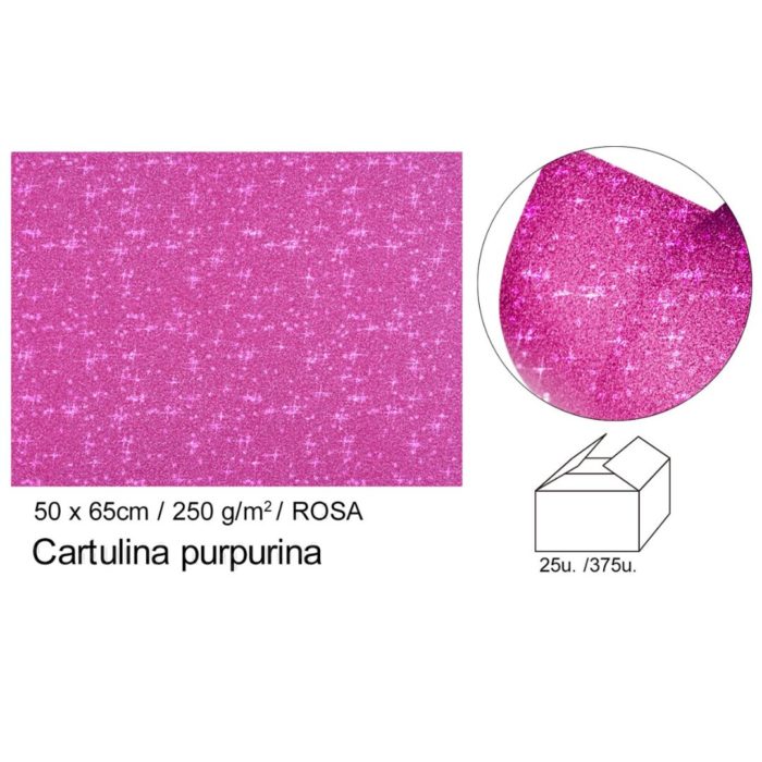 Cartolina Purpurina Rosa 50x65 250gr.