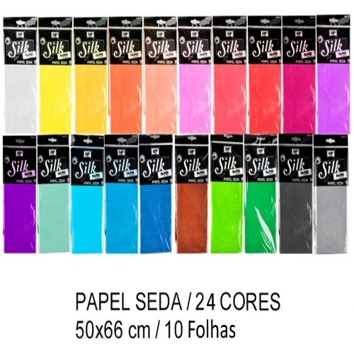 Papel Seda 50x66cm Blister c/10 un. (clique p/ver cores)