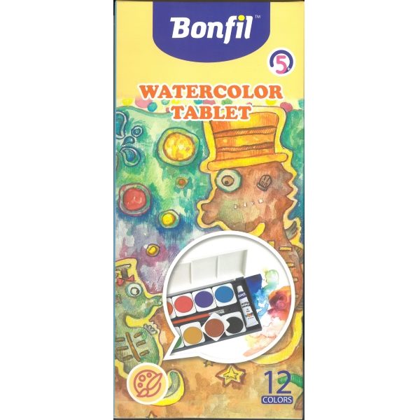 Aguarela + Suporte Paleta + 1 Pincel + Tubo Branco