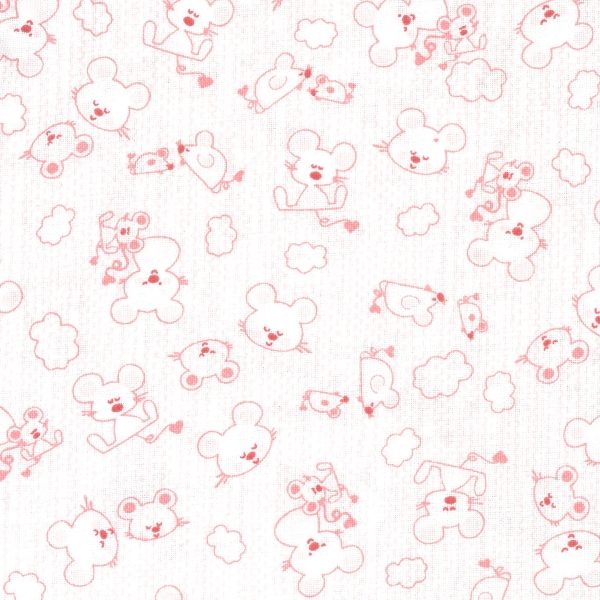 Tecido 30/27 Topolini Rosa 1.5Mt.