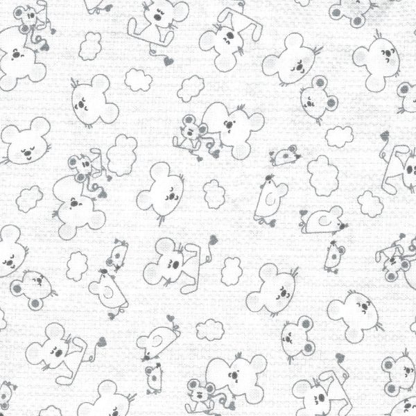 Tecido 30/27 Topolini Cinza 1.5Mt.