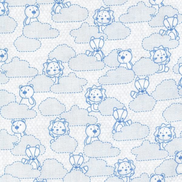 Tecido 30/27 Zoo Azul 1.5Mt.