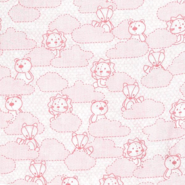 Tecido 30/27 Zoo Rosa 1.5Mt.