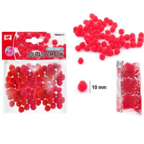 Pompom Vermelho 10mm