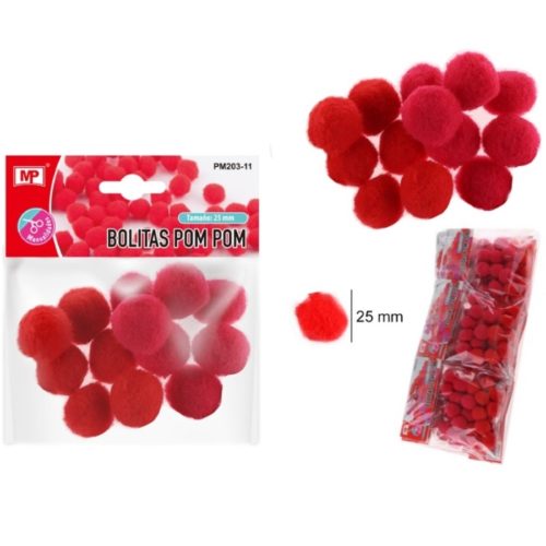 Pompom Vermelho 25mm