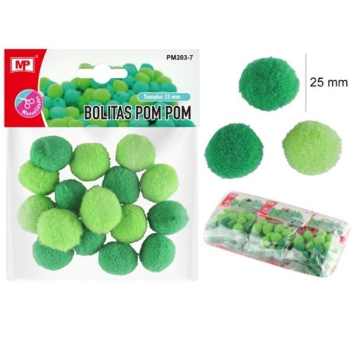 Pompom Verde/Verde Claro 25mm