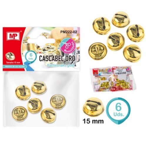 Guizos Ouro 15mm (6 un.)